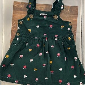 Blueberi Boulevard Green Pink Overalls with Whimsical Mushroom Print